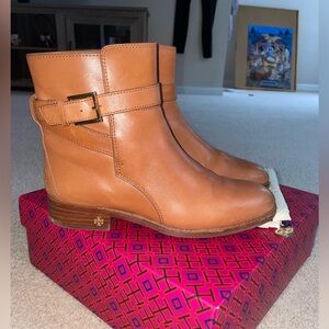 Tory Burch Tan Brooke Ankle Boots - Calf Leather